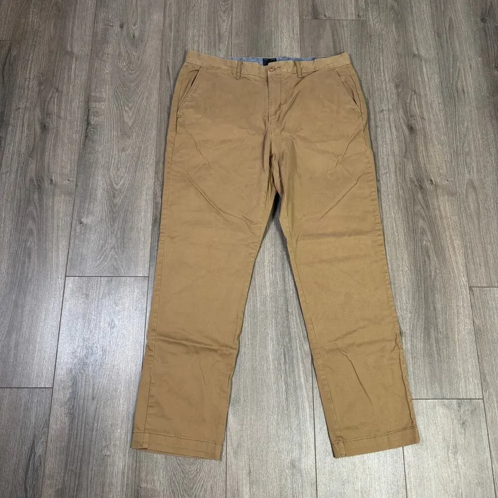 JCrew 770 Straight-Fit Core Stretch Chino Pants Mens W35 L32 River Brown AR886